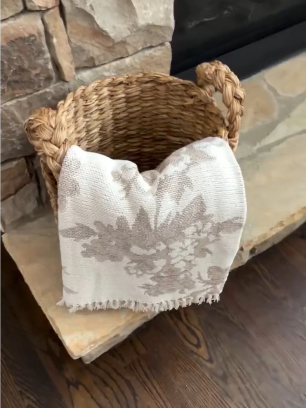 Woven Floral & Leaves Pattern Throw with Fringe -Threshold designed Studio McGee